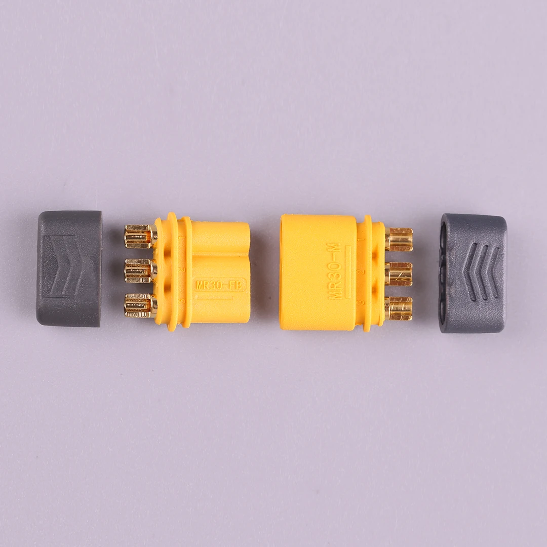 Kit Di 5 Connettori XT30 Maschio Placcati Oro - Per Batterie LiPo RC, 30A, Spina Gialla