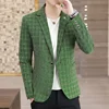 2024-High Quality Blazer Men's British Style Elegant Fashion High-end Simple Shopping Party Business Casual Gentleman Slim Coat 1