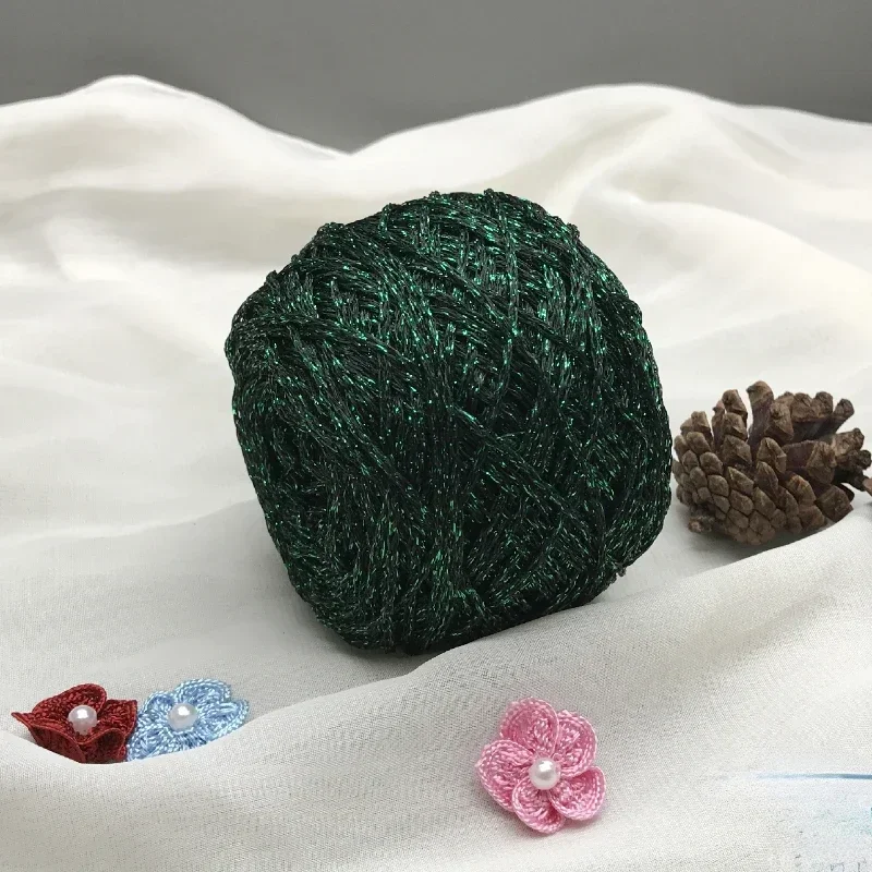 50g New Selling Pure Silk Glitter Yarn Gold Silver Hollow Thread DIY Hyunya Bag Bear Crochet Doll Knitting Yarn Hand Woven Gift 4