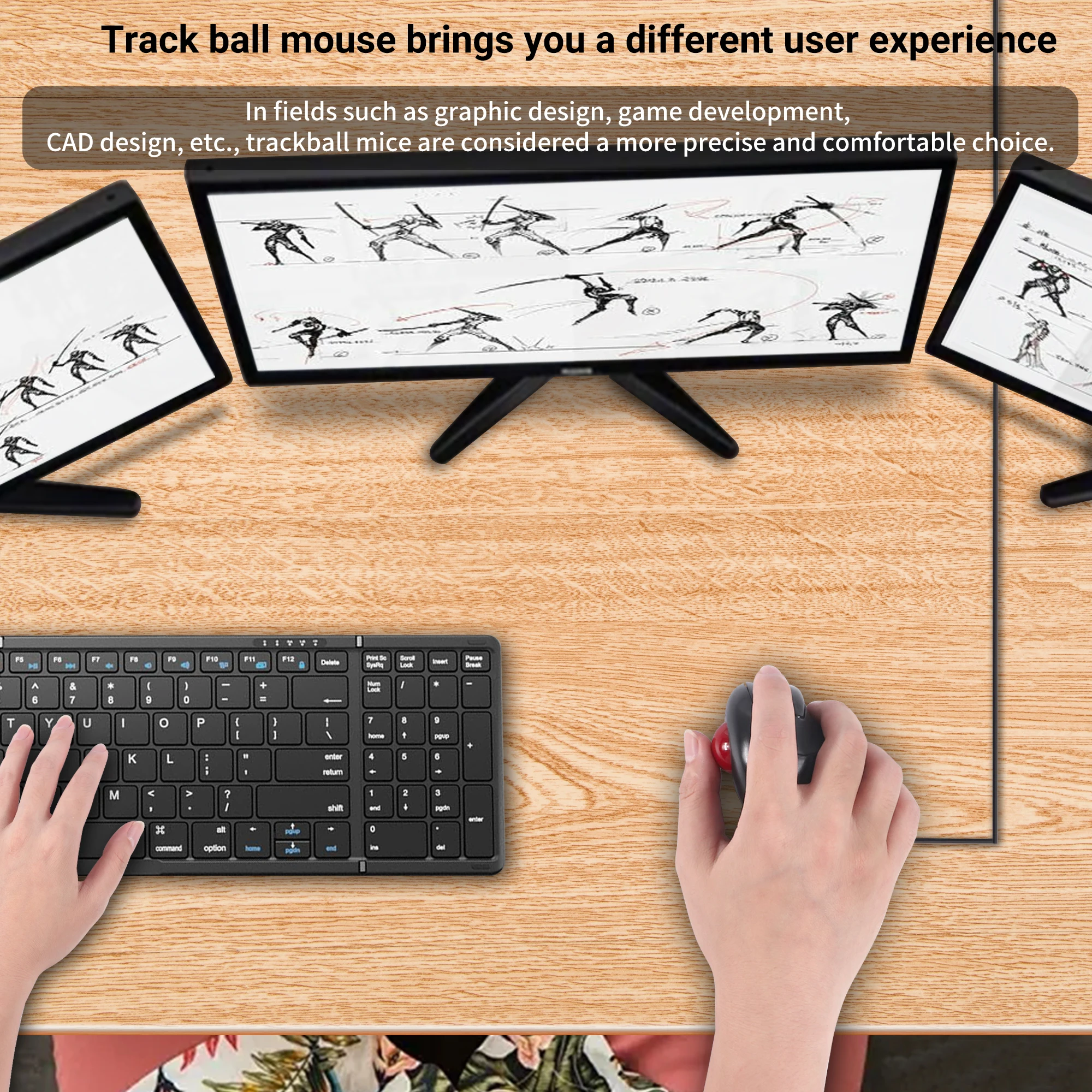 New Wired Trackball Mouse Thumb-Controlled Handheld Wireless Mice Portable Air Laser Pointer Mouse For Laptop PPT Presentation