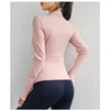 Quick Dry Stand Up Collar Fitness Jacket For Women Slim-Fit Zipper Yoga Wear Long Sleeve Breathable Running Sports Cycling Top