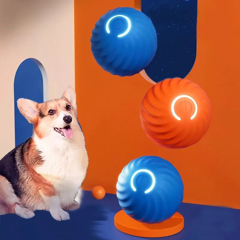 

Умный игрушечный мяч для собак, автоматический подвижный вращающийся мяч для маленьких и средних собак, кошек, игрушка с USB-зарядкой, резиновый мяч для собак