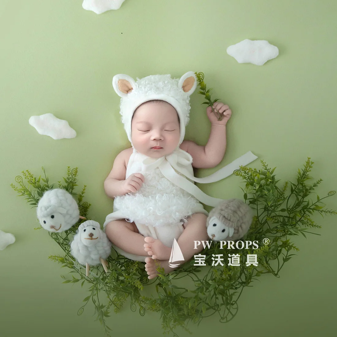  사진 촬영 소품 의상 부드러운 원단  레저 테마 롬퍼와 보닛 세트 반바지 봉제 의류 세트 사진 촬영