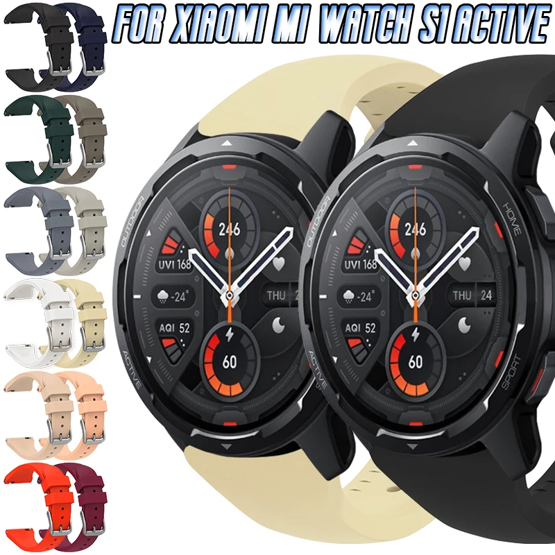 

Ремешок для Xiaomi Mi Watch S1 Active Global Ver. Силиконовый ремешок 22 мм, сменный спортивный браслет, аксессуары для смарт-часов