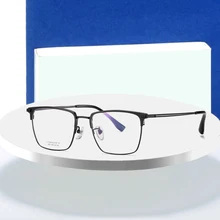 

New Pure Titanium Glasses Frame Optical Prescription Eyeglasses with Recipe Men Full Rim Flexible Temple Legs Male Spectacles