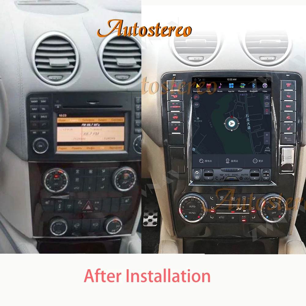 Qualcomm android 11 tesla vertikaler bildschirm für mercedes benz ml w164 w300 ml350 ml450 gl x164 g320 gl350 gl450 auto gps navigation