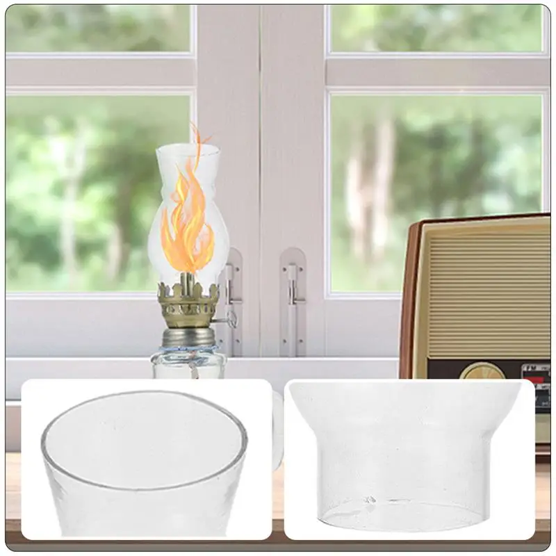 3pcs Oil Lamp Kerosene Lamp Covers Oil Light Lampshades Glass Craft Vintage Oil Lighting Wedding Fire Water Long-Standing Lamp