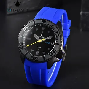 2023 New OUMASHI 007 Series Men's Watch Blue Band High End Automatic NH36  Movement Stainless Steel Waterproof