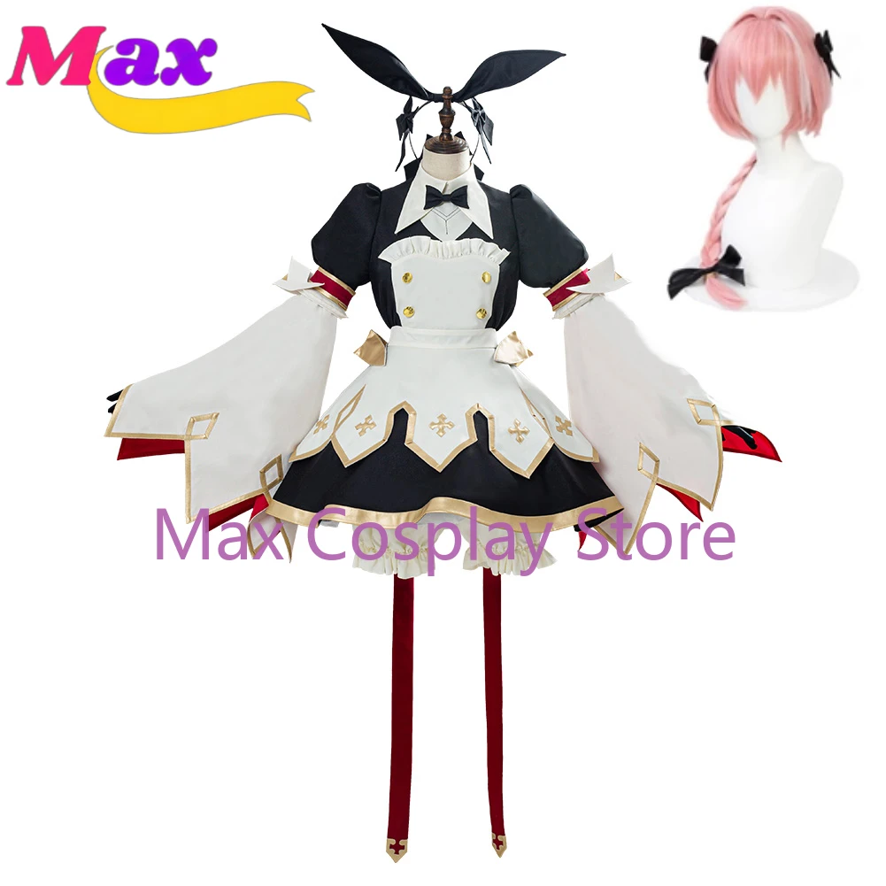 

Max Anime FGO Astolfo Saber Cosplay Costume Sword Version 3.0 Combat Gear Maid Dress Uniform Clothes Cos Custom size