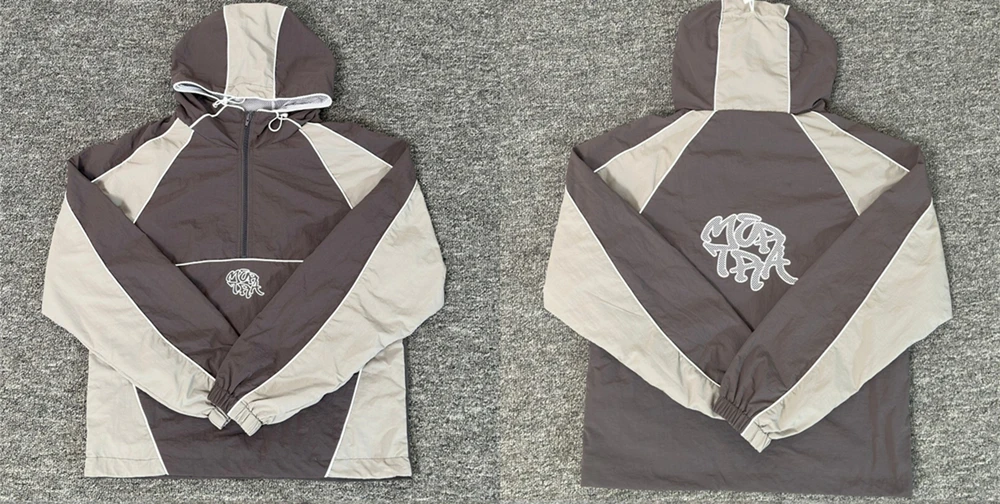 25fw Patchwork Mertra Suit Mesh Half-Zip Jacket Men Women High