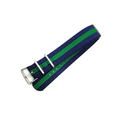 Universal Canvas Nylon NATO Watch Strap - 18mm, 20mm, 22mm - 22mm (Blue green blue)