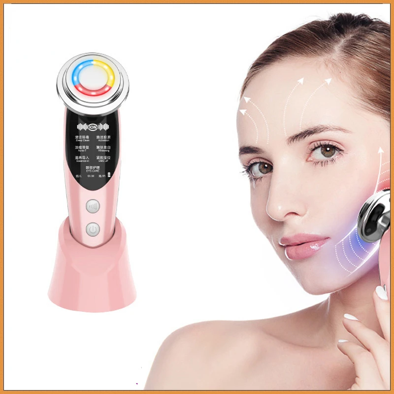 

Yoyopin 7in1 Face Massager RF EMS Mesotherapy Electroporation Lifting Beauty Device LED Skin Rejuvenation Remover Wrinkle