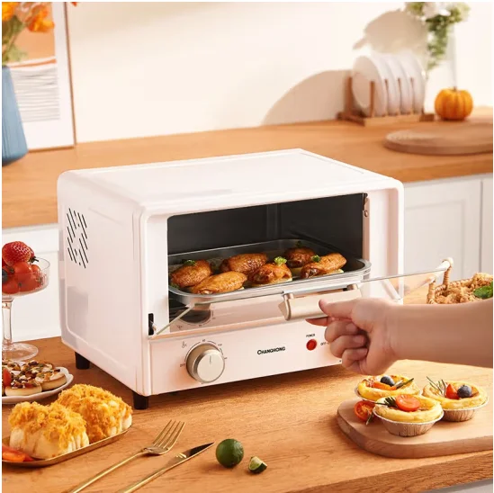 Changhong Electric Oven 14L Household Mini Baked Cake Egg Tart Multi functional Double Layer Small Oven CKX-14K1 Off White