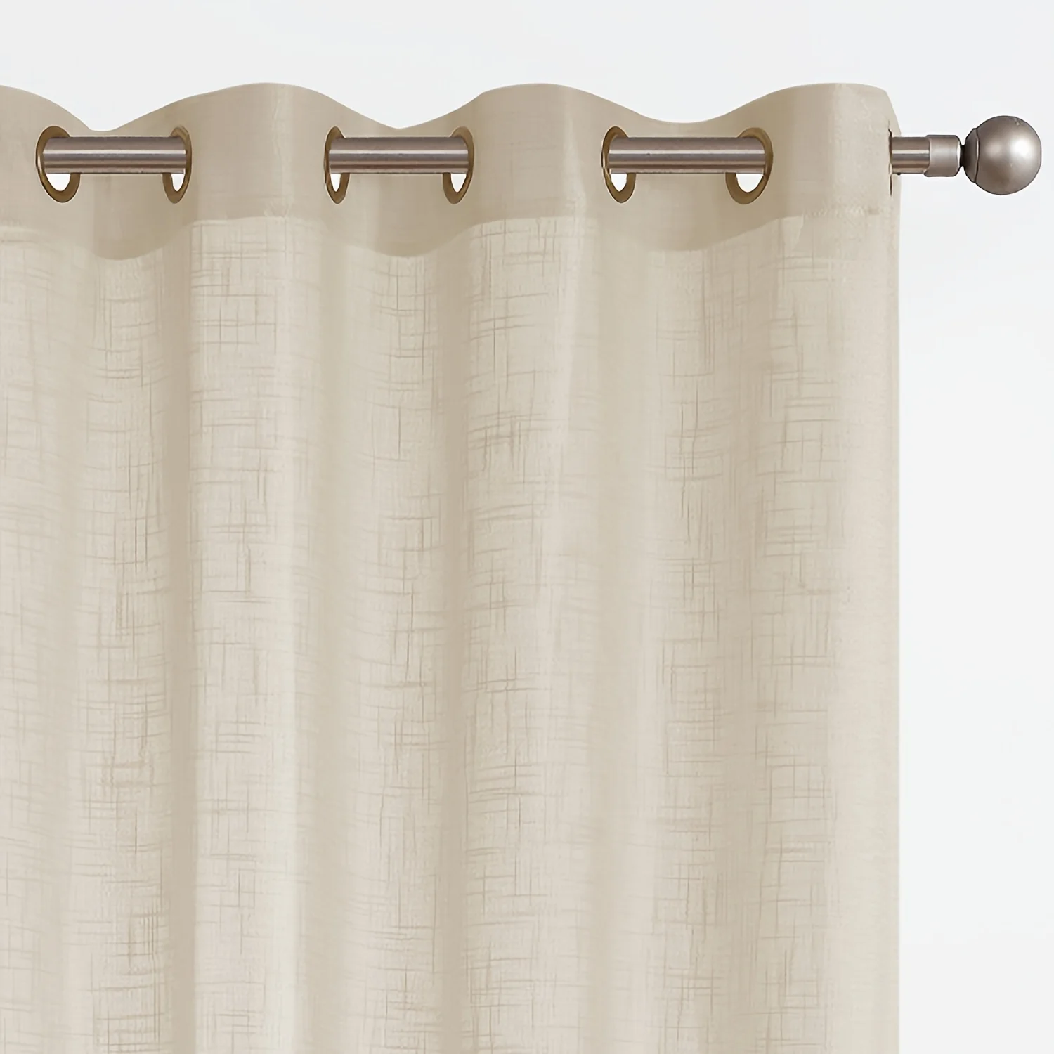 

COLLACT Sheer Curtains for Living Room Curtains Grommet Top Faux Linen Curtains Open Weave Sheers Lightweight Voile Drapes Bedro