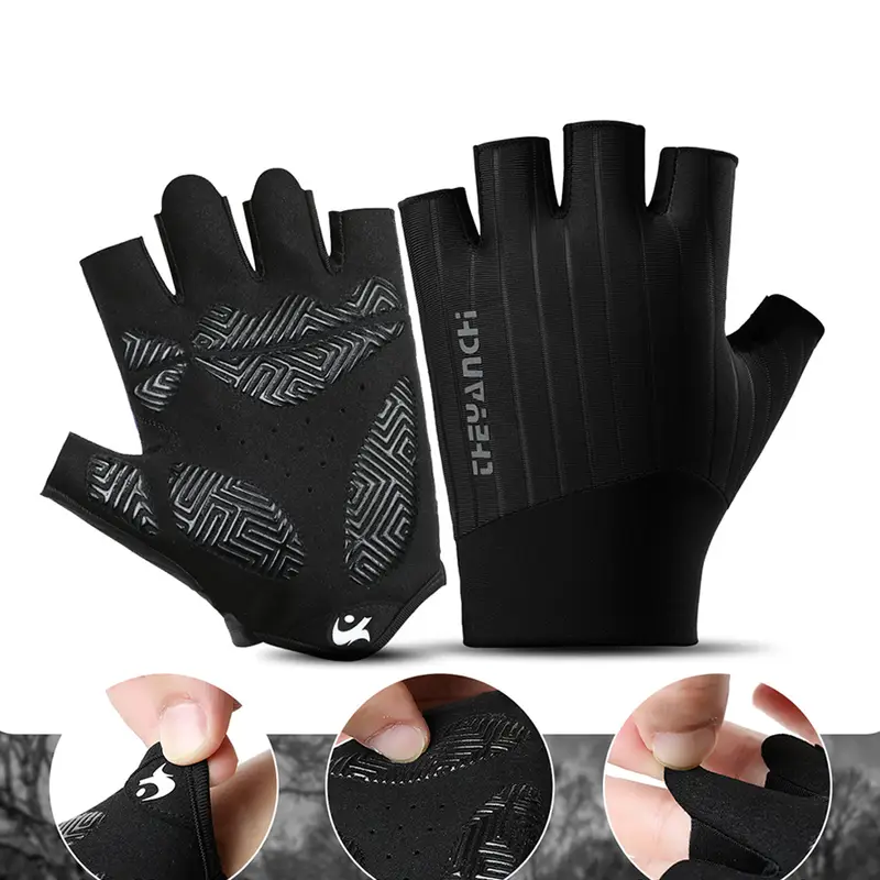 Summer Half Finger Cycling Gloves for Men Outdoor Sports Non slip Breathable Bicycle Riding Gloves - Image 9
