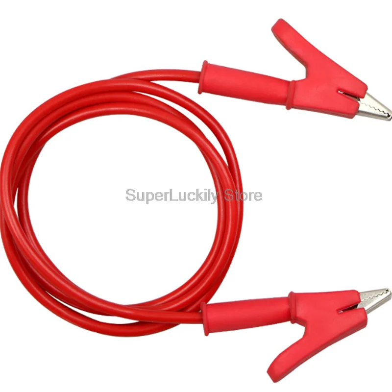 High pressure dual head alligator clips wire jumper crocodile cable clip leads alligator DIY double-ended test electrical alligator clips 1Meter
