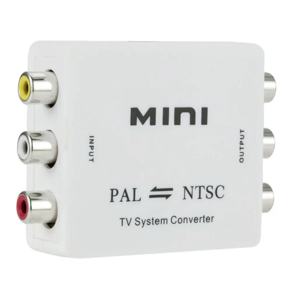 Signal Conversion PAL To NTSC Converter Connection Box Video Converter AV Input/output White