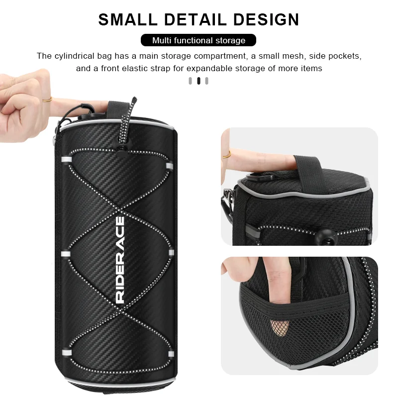 Borsa da Manubrio RIDERACE, Borsa a Tracolla Portatile, Borsa Anteriore per Bicicletta, Accessori per Ciclismo Multifunzionali MTB - immagine 5