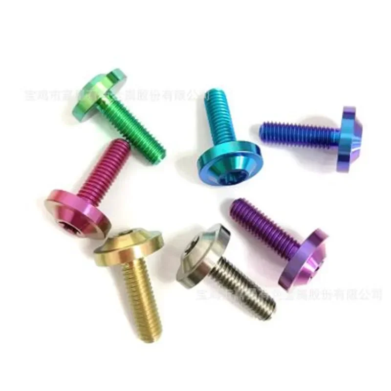 1pc Titanium Ti Bolt M4 M5 M6X10 15 20 25 30 35 40mm Torx Head Screw For Riding Bicycle Brake level Stem Bike Parts Fasteners