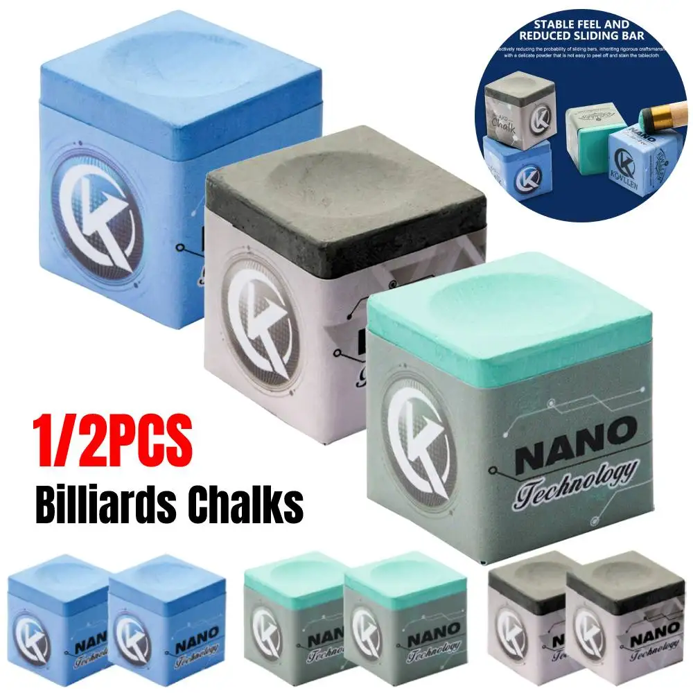 12PCSBilliardsChalksGripPowerAdhesionSolidityPoolCueChalkSnookerChalkBlackChalk