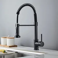 Vegetable basin faucet Two-speed rotatable multi-functional kitchen black spring hot and cold faucet 3