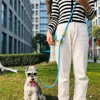 Reflective Nylon Leashes Pet Dogs Chain Traction Rope Leads for Running Dog Walking Free Hands Rope Chain for Small Large Dogs 2
