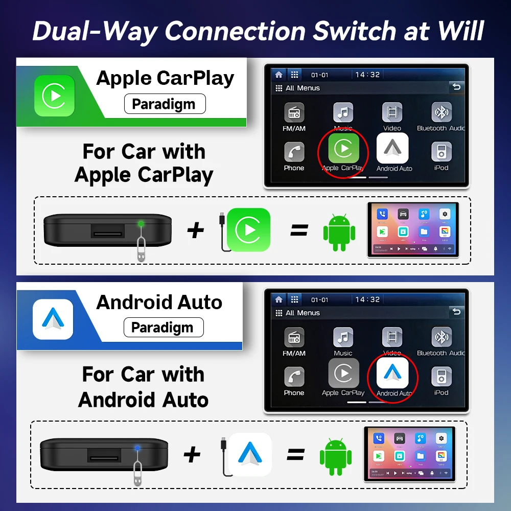 CarlinKit  ī÷ ȵ̵ TV ڽ, OEM, ȵ̵, ڵ ÷ ڽ, Ƽ̵ Ʈ Ai ڽ, ¶ , 5GWiFi, 3 in 1