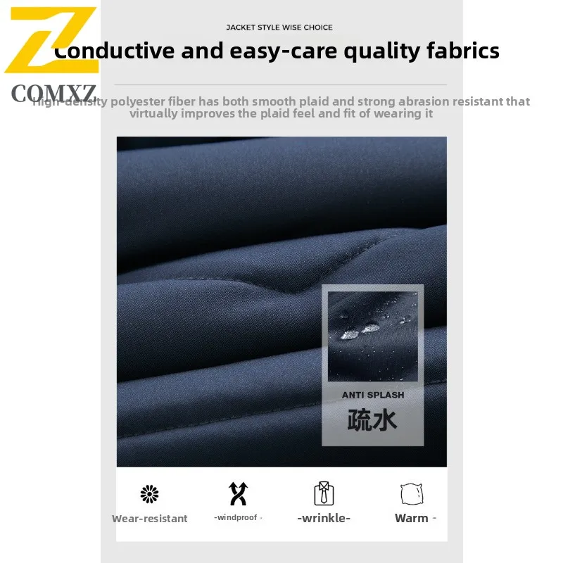 Men Detachable Hood Jacket  Winter Leisure Business Parka Waterproof Coat Windproof Thermal  Office Wear Thickened Down Overcoat