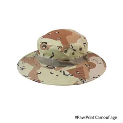 Vintage Camouflage Boonie Hat - Tactical Outdoor Summer Cap (Paw Print Camouflage)