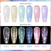MEET ACROSS 7ml Translucency Reflective Gel Nail Polish Reflective Glitter Semi Permanent Soak Off UV Gel Nail Art Varnish 6