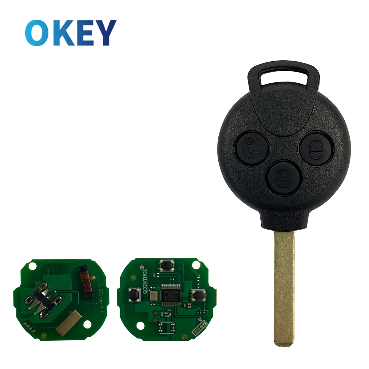 Okey 3 Buttons Remote Car Key for Mercedes-Benz Smart Smart Fortwo 451 2007 2008 2009 2010 2011 2012 2013 433MHZ