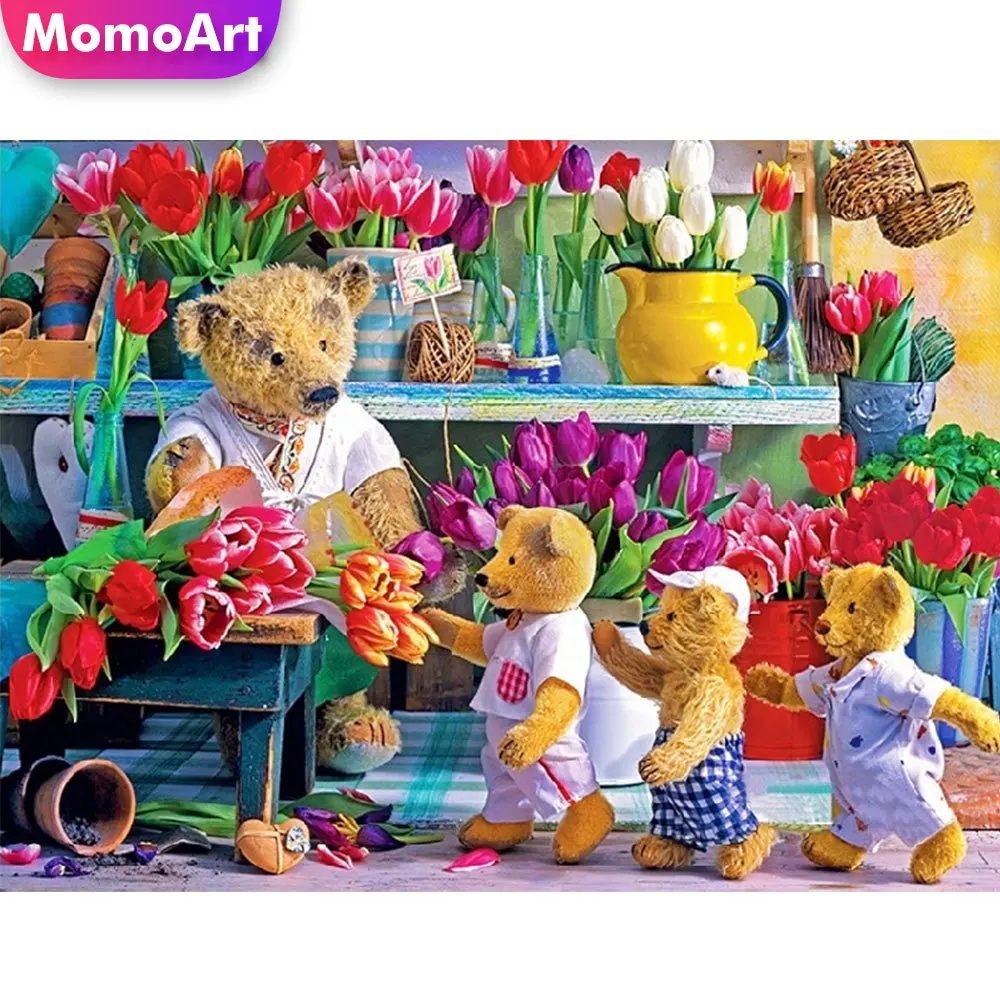 MomArt Алмазная мозаика мультфильм нести вышивка цветы полная площадь картина