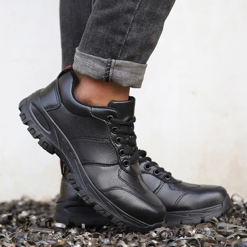 Waterproof Safety Shoes Men Steel Toe Work Boots Anti-smash Puncture-Proof Leather Shoes Protective Boots Indestructible Shoes BEST SELLERS