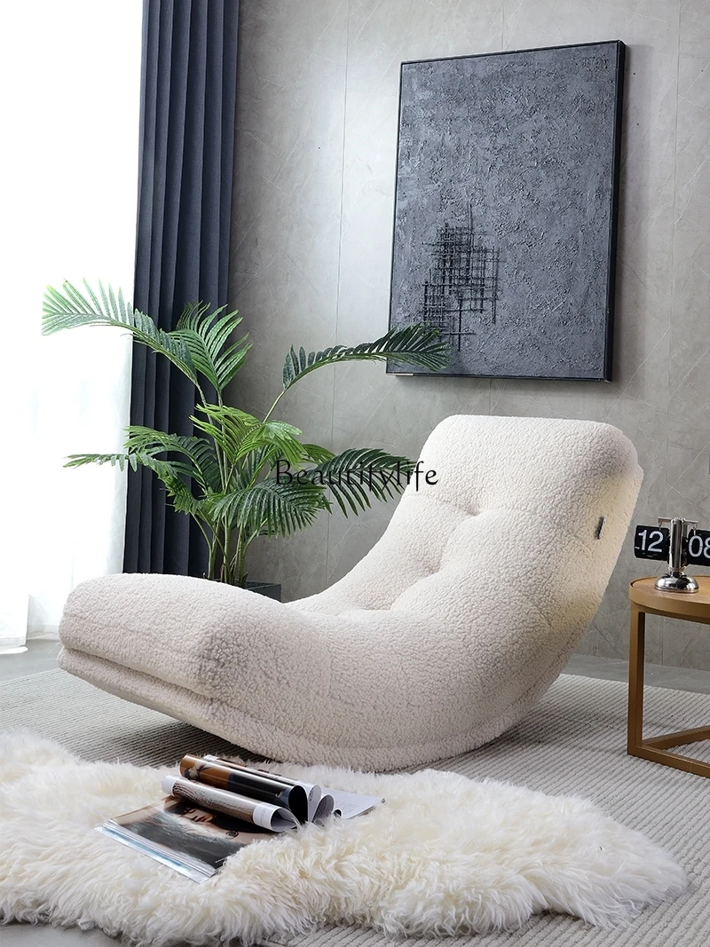 

Cream Wind Caterpillar Lazy Rocking Chair Master Bedroom Recliner Sofa