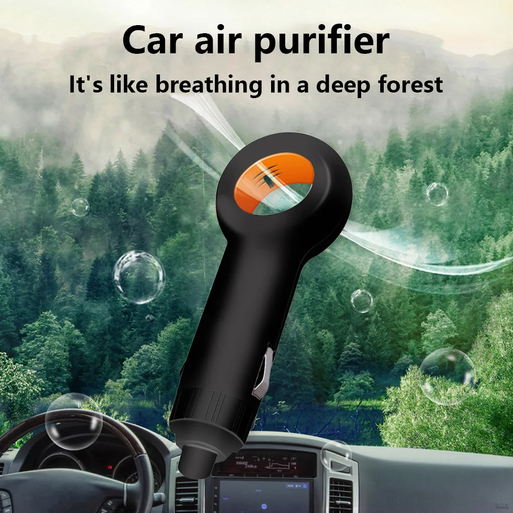 Mini Car Air Purifier Electronic Air Ionic Freshener Vehicle Negative Ion With Atmosphere Light Ionizer Car Interior Accessory