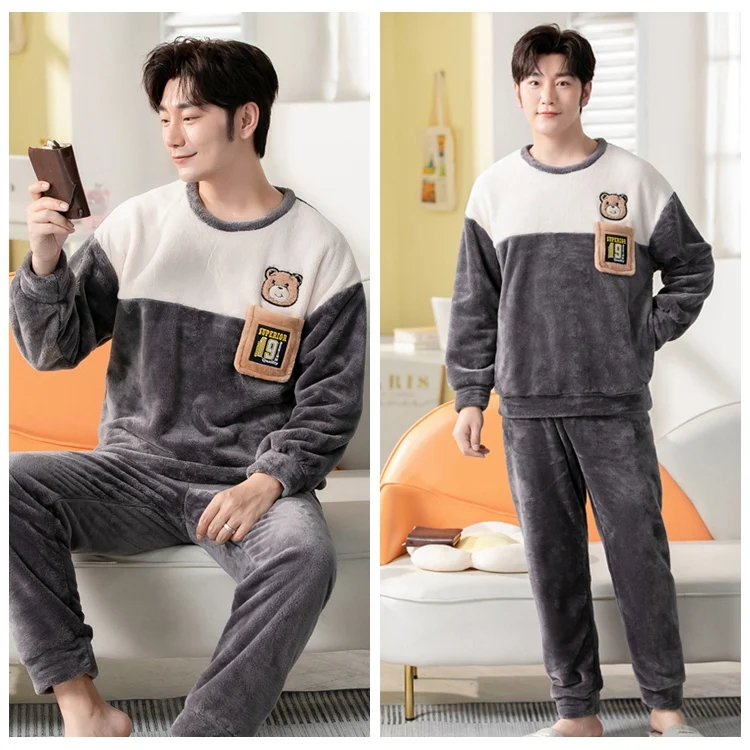Aseniza Pyjama Homme Hiver Coton Ensembles de Pyjama Chauds Manches Aseniza Pyjama Homme Hiver Coton Ensembles de Pyjama Chauds Manches