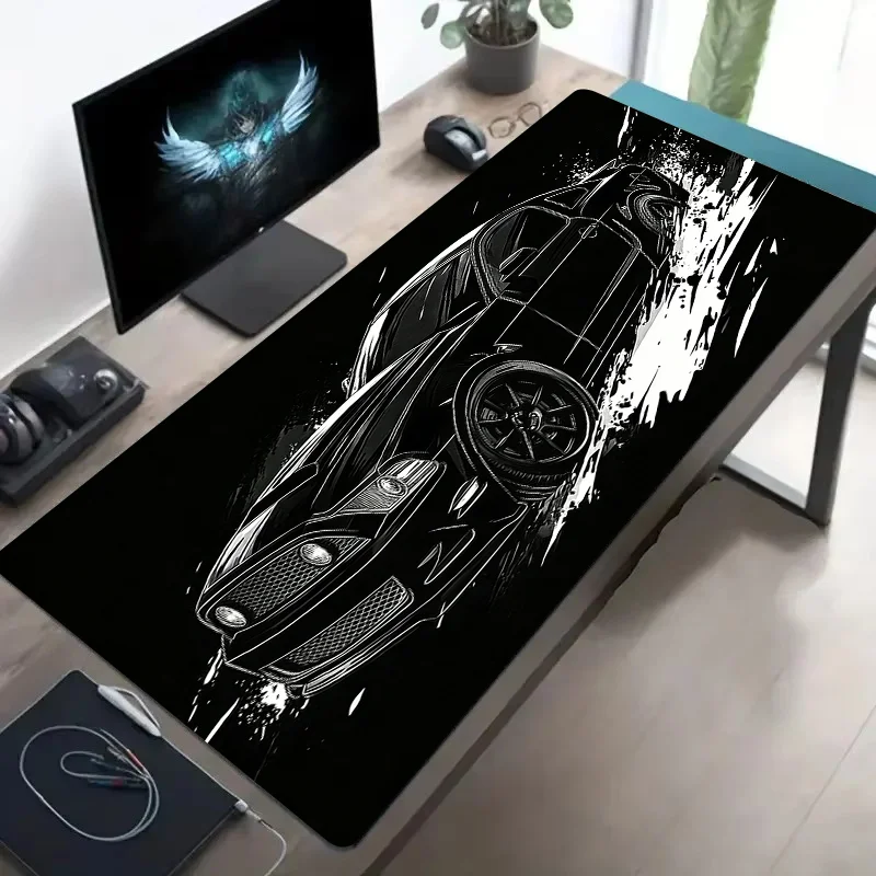 Supersized Sports Car Design Desk Mat – Non-Slip, Washable Mouse Pad