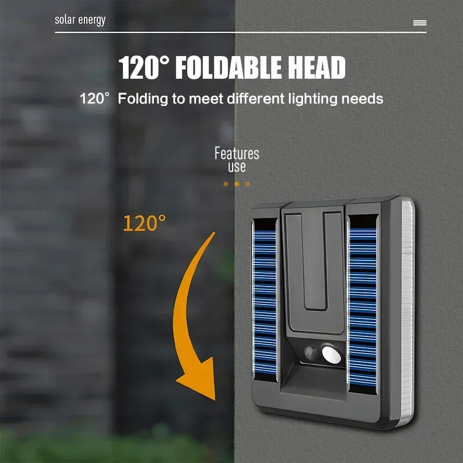 Foldable LED 120° Solar Light Outdoor Wall Lamp Waterproof Spotlights Lamp Motion Sensor Solar 3 Modes Street Light Garden Decor 2