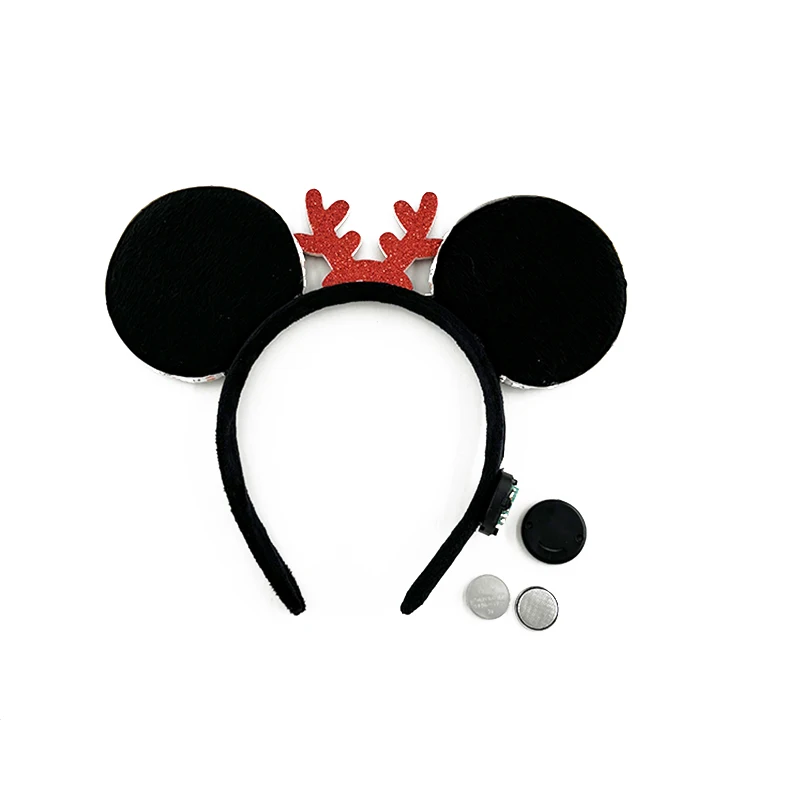 Cartoon LED Maus Ohren Stirnband für Jungen und Mädchen Geburtstag Party Schwarz Kopfbedeckung Kostüm Cosplay Dekoration Blinkendes Haarband – Detail 26