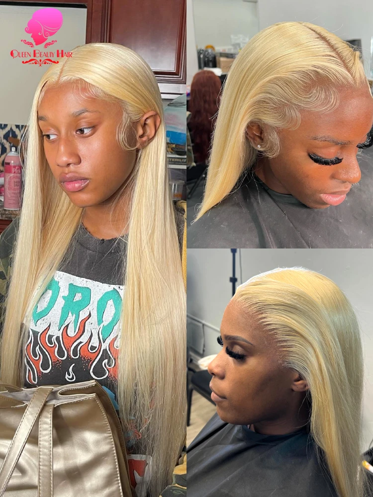 Human Hair Wig Lace Front Wig 613 Blonde Color 5x5 13x4 Transparent Lace Closure Wig Human Hair Brazilian Bleached Knot Preplucked for Women