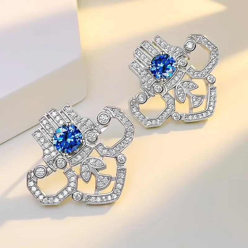 

New Flower Earrings, Artificial Colorful Treasure, Light Luxury 925 Sterling Silver, Versatile, Small and Popular Design, Retro