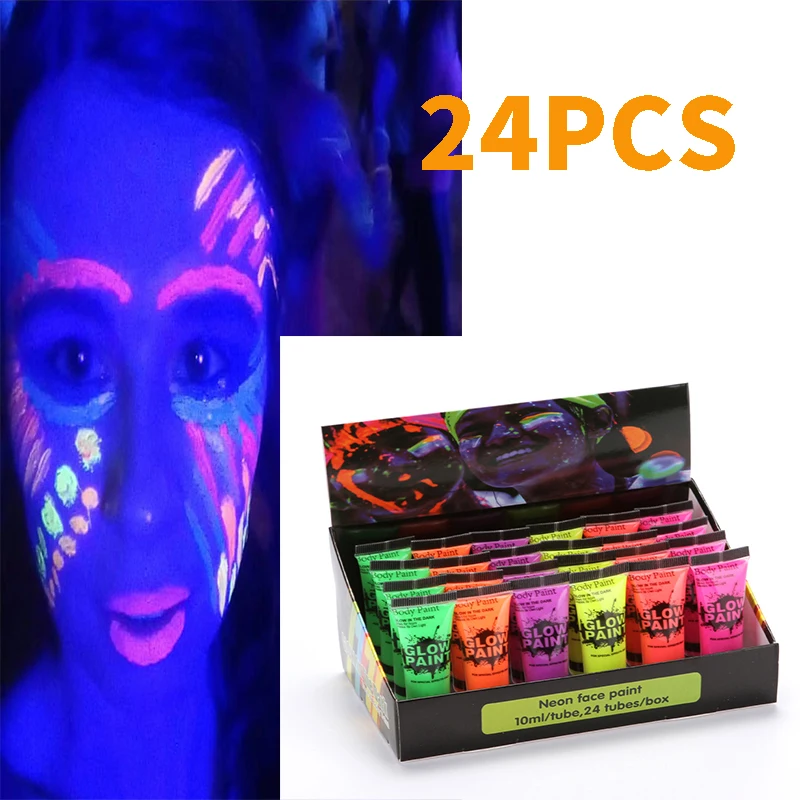 UV Body Paint 8 Color Body Paint For Skin Body Face Paint Makeup Palette  Glowing Effects Face Painting Palette For Art Theater - AliExpress