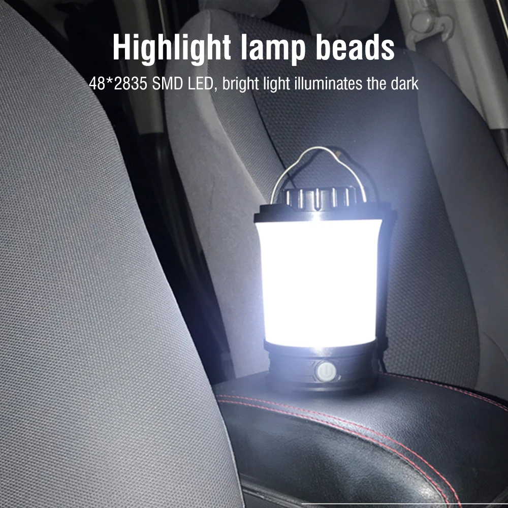 Description Picture 4 of itemBORUiT Camping Lights Hanging Tent Lamp Rechargeable Portable Waterproof for Hiking Fishing Emergency Home Power Outages