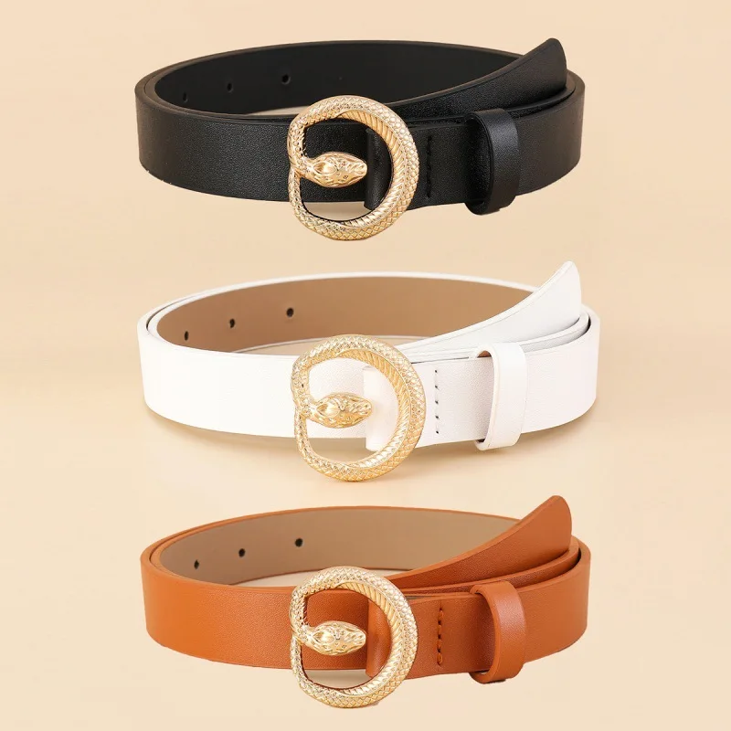 

Cross border New Snake Buckle Exquisite Belt, Women's Jeans Skirt Accessories, Fashionable and Versatile
