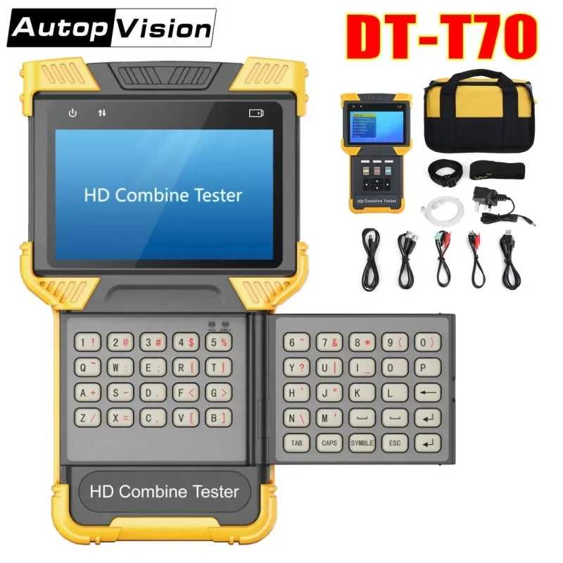 Free DT-T70 4.0 Inch HD Combine CCTV Tester Monitor H.264/ H.265/ 4K IP Analog Camera Tester with ONVIF TDR RJ45 Cable Test