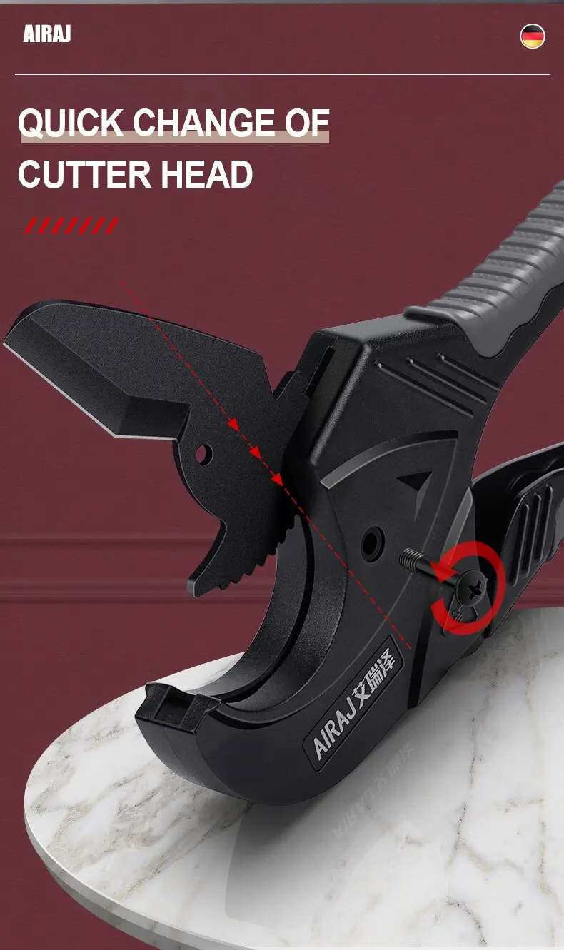 Sabcfc0631de542abb0e8f2087941dcfck Pipe Cutter 41/65MM Pipe Scissors SK5 Material Ratchet PVC/PU/PP/PE Hose Pipe Cutter Scissors Hand Tools Repair Tools Mallzona