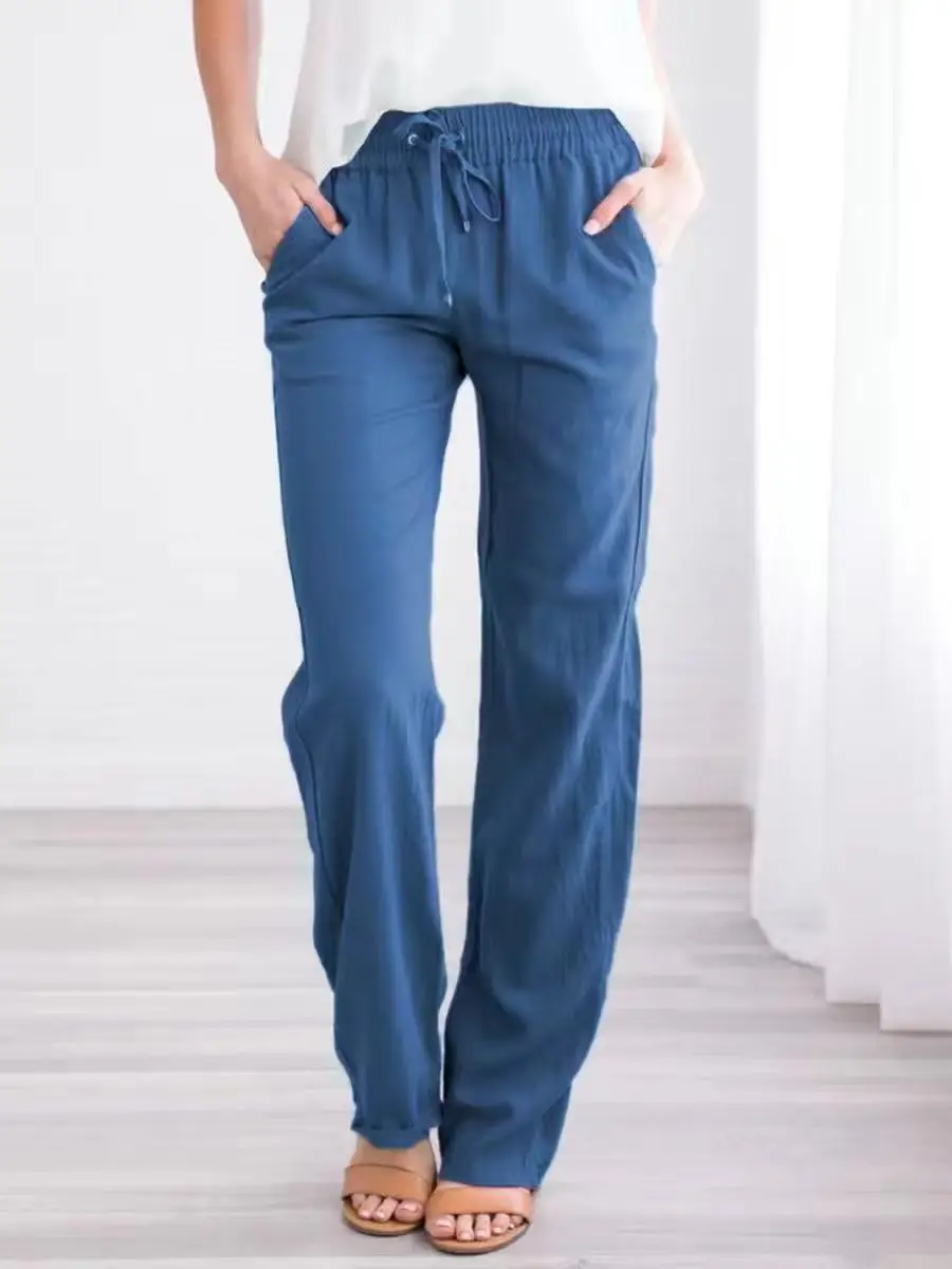 vuori joggers Spring/summer 2022 New plain color slacks with loose straps for casual fashion and wide legs crop pants for women Pants & Capris
