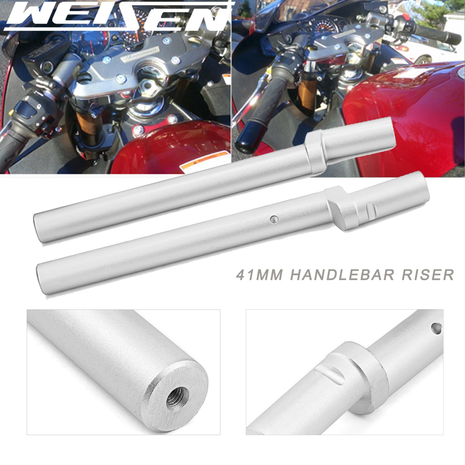 Motorcycle Accessories For Suzuki 2008-2020 Hayabusa GSX-R 1300 41mm Handlebar Riser 12mm Pull Back Anodized CNC Billet Aluminum