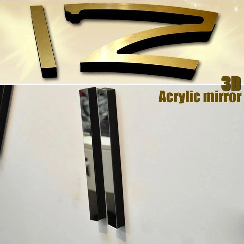 DIY Big Number 3D Wall Clock Quartz Watch Acrylic Mirror Sticker Oversize Wall Clock Wall Home Decor wall clock wall clock sticker