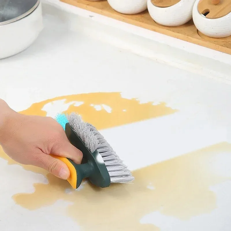 Useful Things for Kitchen Gadgets Cleaning Tools 4-in-1 Tool Dish Soap and Ceramic Tile Floor Brush Bathroom Supplies Tub Home - 3